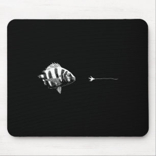 Graphic Fly Fishing Hook Line - Fish Sheepshead Mouse Pad