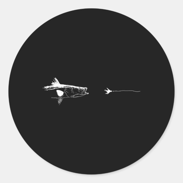 Graphic Fly Fishing Hook Line - Fish Snook  Classic Round Sticker (Front)