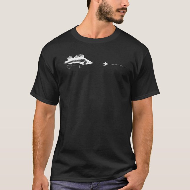Graphic Fly Fishing Hook Line  Fish Walleye 1 T-Shirt (Front)