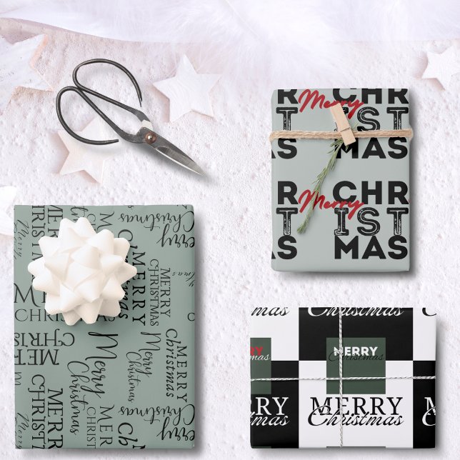 Graphic fonts typography design christmas wrapping paper sheets (Creator Uploaded)