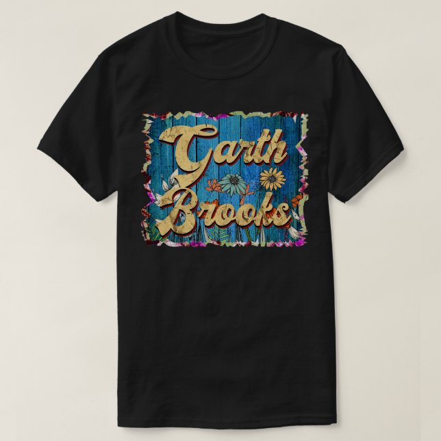 Graphic Garth Name Flowers Brooks Limited Edition  T-Shirt (Design Front)
