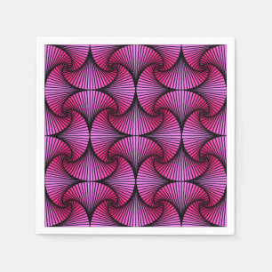 Graphic Geometric 3D Scallop Fan Pink Napkins
