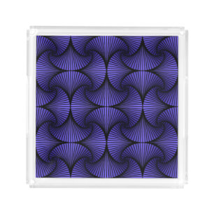 Graphic Geometric 3D Scallop Fan Purple Acrylic Tray