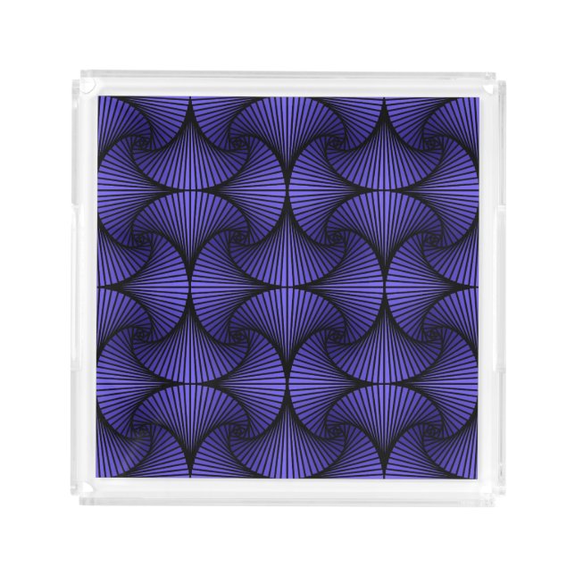 Graphic Geometric 3D Scallop Fan Purple Acrylic Tray (Front)