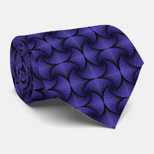 Graphic Geometric 3D Scallop Fan Purple Neck Tie