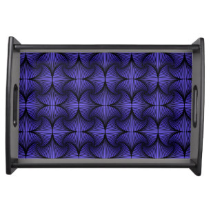 Graphic Geometric 3D Scallop Fan Purple Serving Tray
