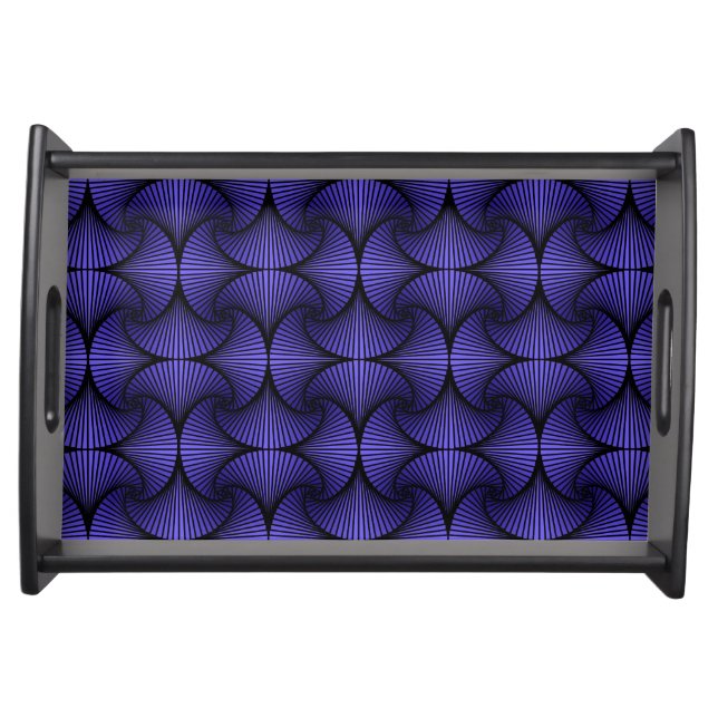 Graphic Geometric 3D Scallop Fan Purple Serving Tray (Front)