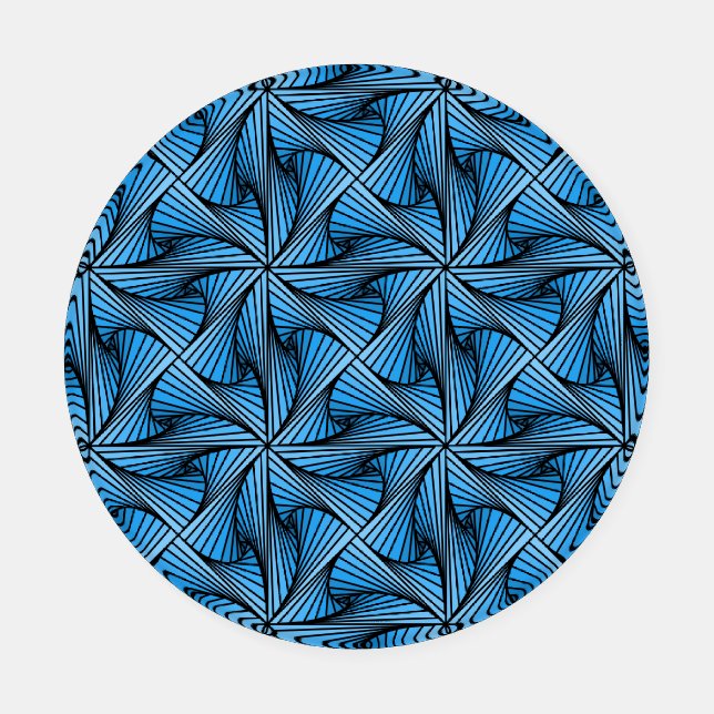 Graphic Geometric 3D Spiral Twist Blue Coaster Set (Single)