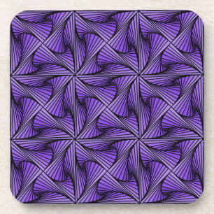 Graphic Geometric 3D Spiral Twist Purple Beverage Coaster