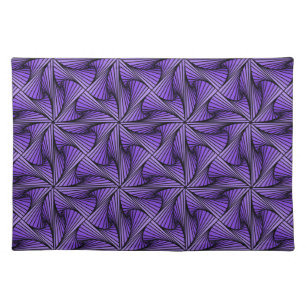 Graphic Geometric 3D Spiral Twist Purple Cloth Placemat