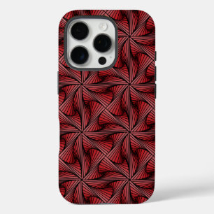 Graphic Geometric 3D Spiral Twist Red iPhone 16 Pro Case