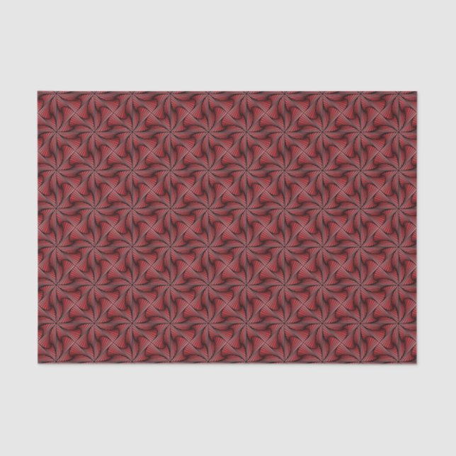 Graphic Geometric 3D Spiral Twist Red Tissue Paper (Front)