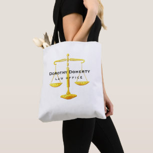 Graphic Golden Scales of Justice Lawyer Tote Bag
