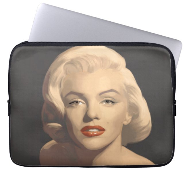 Graphic Gray Marilyn Laptop Sleeve (Front)