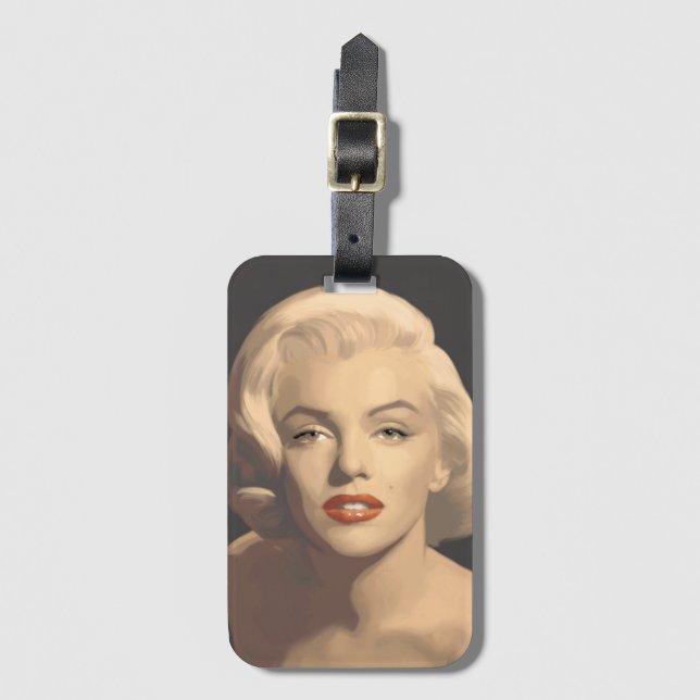 Graphic Gray Marilyn Luggage Tag (Front Vertical)