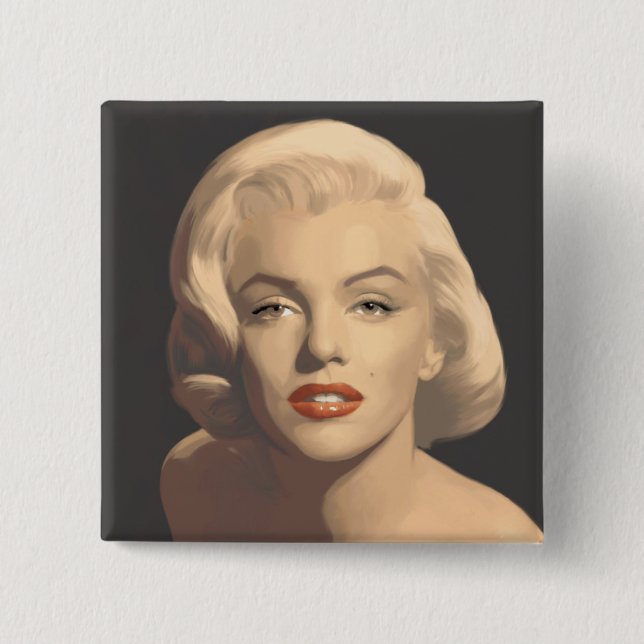 Graphic Gray Marilyn Pinback Button (Front)