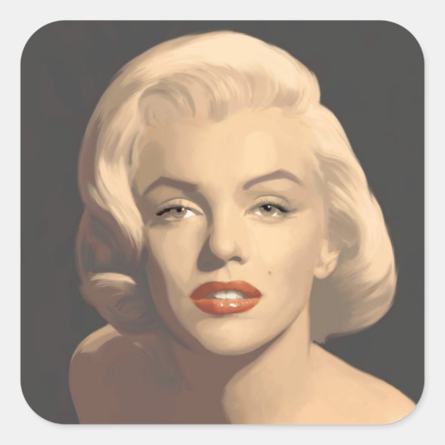 Graphic Gray Marilyn Square Sticker (Front)