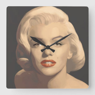 Graphic Gray Marilyn Square Wall Clock
