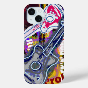 graphic guitars rock music iPhone 15 case