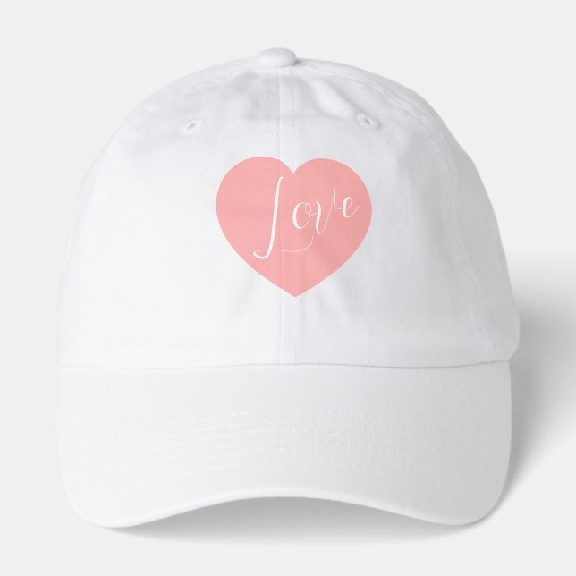 Graphic Heart Pattern Basic Crew Neck T-Shirt Hat (Front)