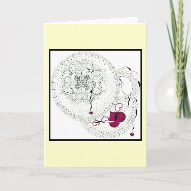 Graphic Hearts Greeting Card (Front)