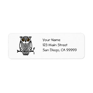 Graphic Hoot Owl Label