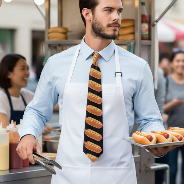graphic hot dog neck tie (Creator Uploaded)