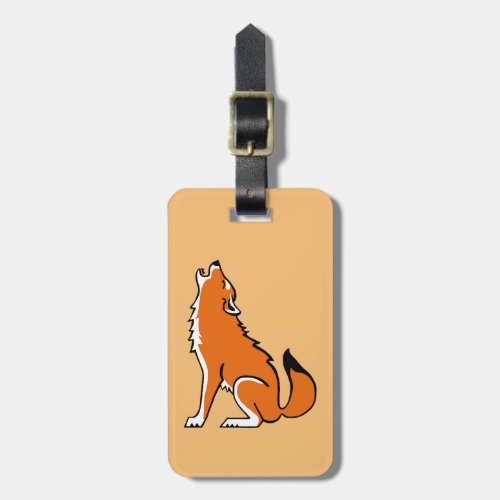  Graphic howling Red WOLF _ Conservation _ Orange  Luggage Tag