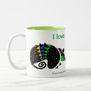 Graphic - I love ARMADILLOS - Animal lover - Two-Tone Coffee Mug