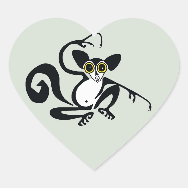 Graphic I love AYE-AYES - Primate - lemur Heart Sticker (Front)