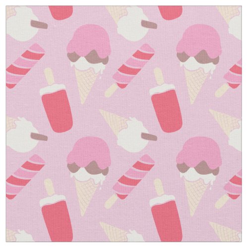 Graphic ice cream and frozen lollies summer fabric