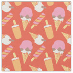 Graphic ice cream and frozen lollies summer fabric