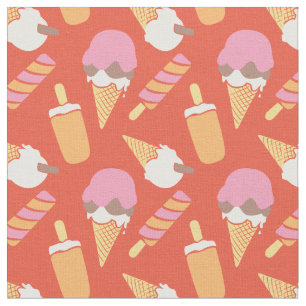 Graphic ice cream and frozen lollies summer fabric