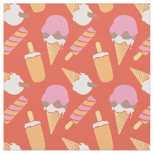 Graphic ice cream and frozen lollies summer fabric