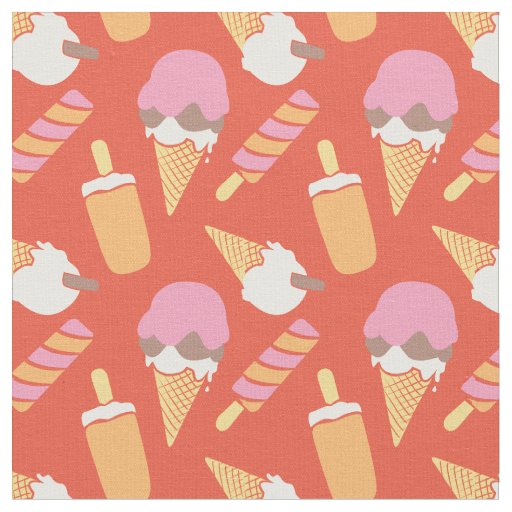 Graphic ice cream and frozen lollies summer fabric