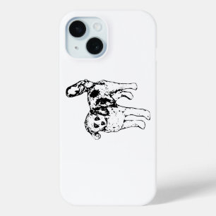 Graphic Ink Dog Protects Holiday Phone Energy iPhone 15 Case