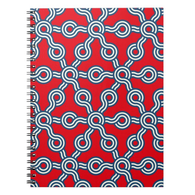 graphic lattice seamless pattern with hexagons gri notebook (Front)