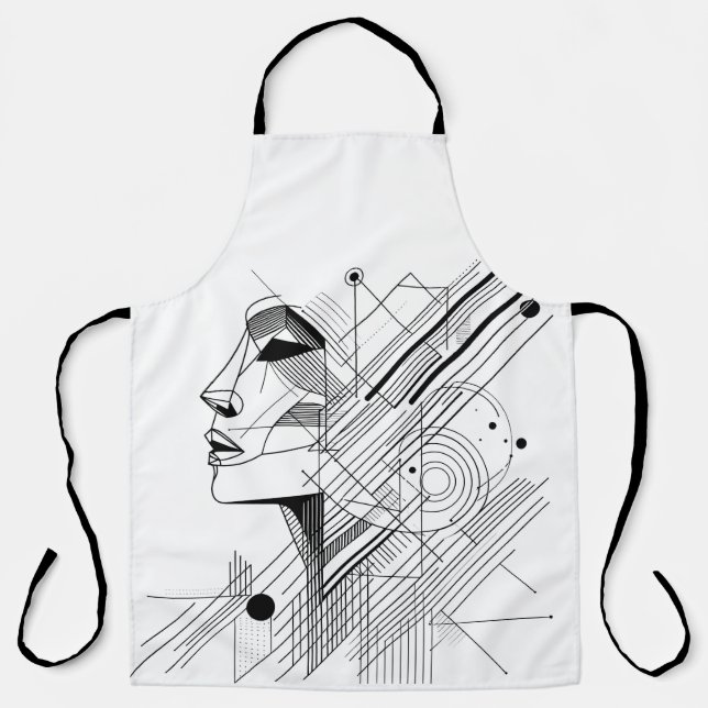Graphic Line Face  Apron (Front)