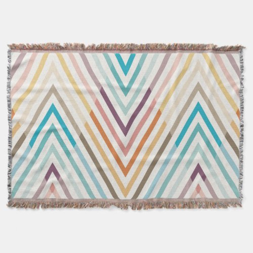 Graphic Lines Modern Colorful Geometric Throw Blanket