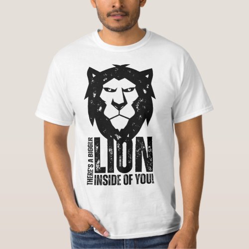 Graphic Lion Grunge Design T_Shirt