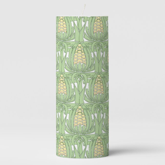 Graphic Lughnasadh Sweet Corn Pillar Candle (Front)