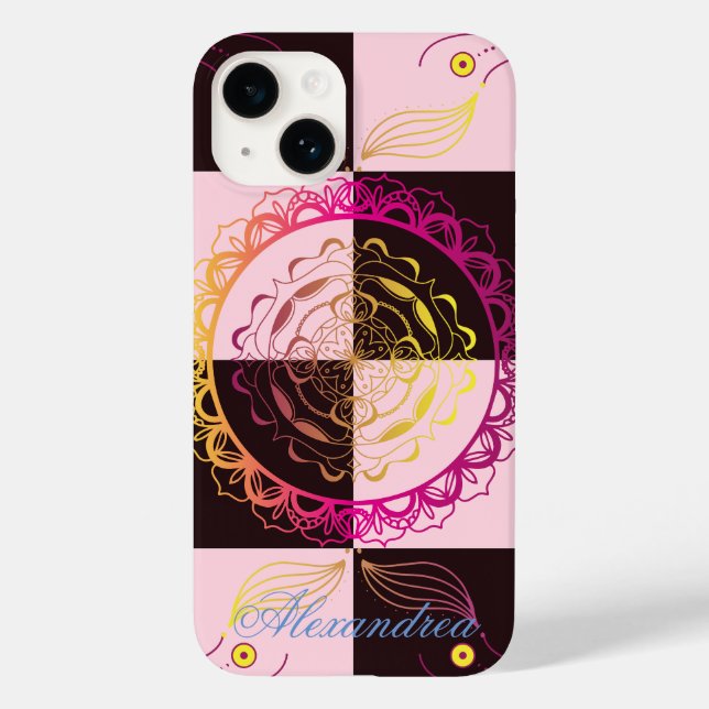 Graphic Mandala Art, Mystic Checkerboard Case-Mate iPhone Case (Back)