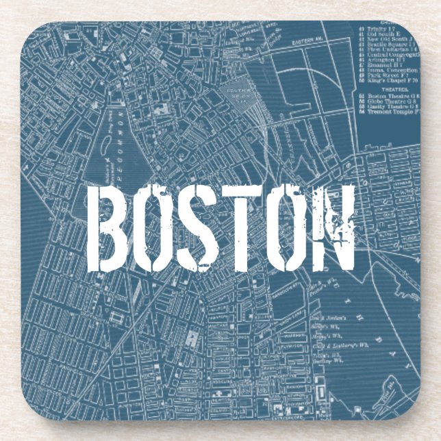 Graphic Map of Boston Beverage Coaster (Front)
