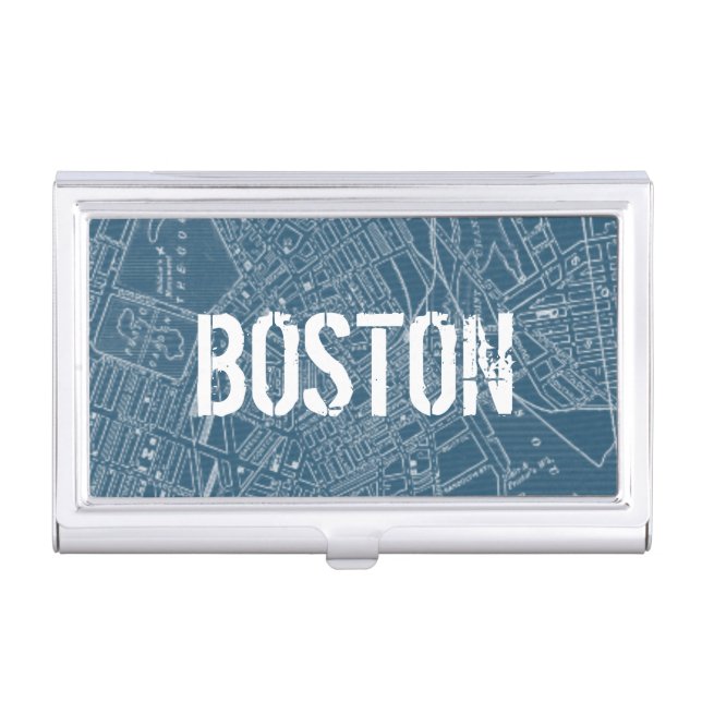 Graphic Map of Boston Business Card Case (Front)