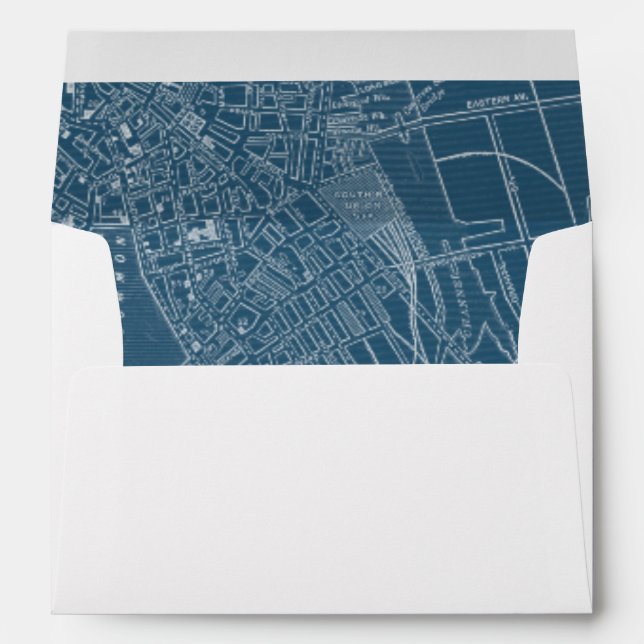 Graphic Map of Boston Envelope (Back (Bottom))