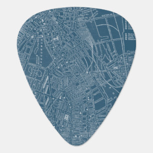 Graphic Map of Boston Guitar Pick
