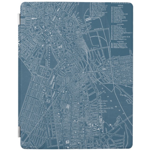 Graphic Map of Boston iPad Smart Cover (Front)