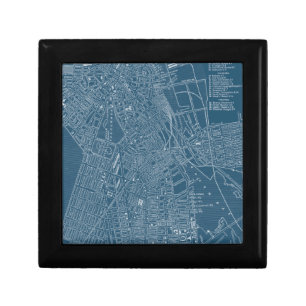 Graphic Map of Boston Jewelry Box