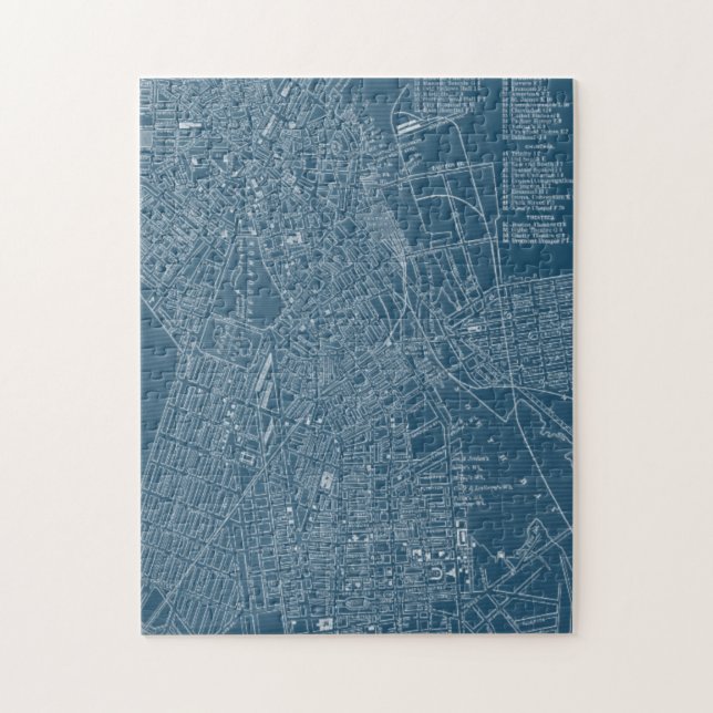 Graphic Map of Boston Jigsaw Puzzle (Vertical)