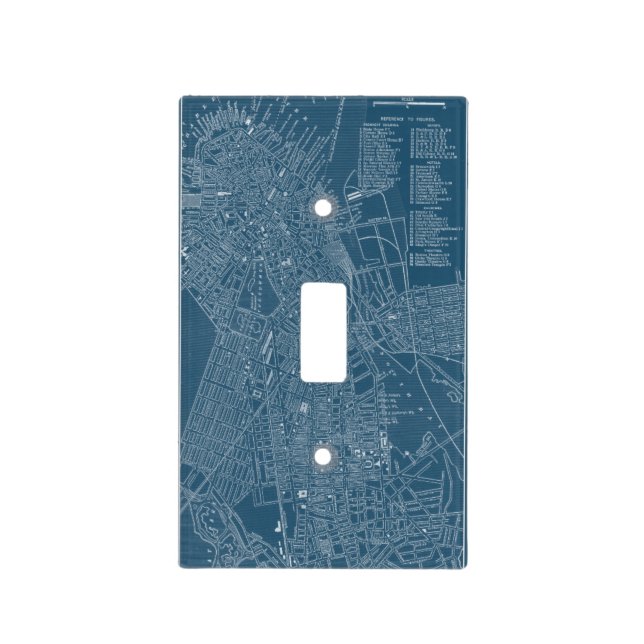 Graphic Map of Boston Light Switch Cover (Front)